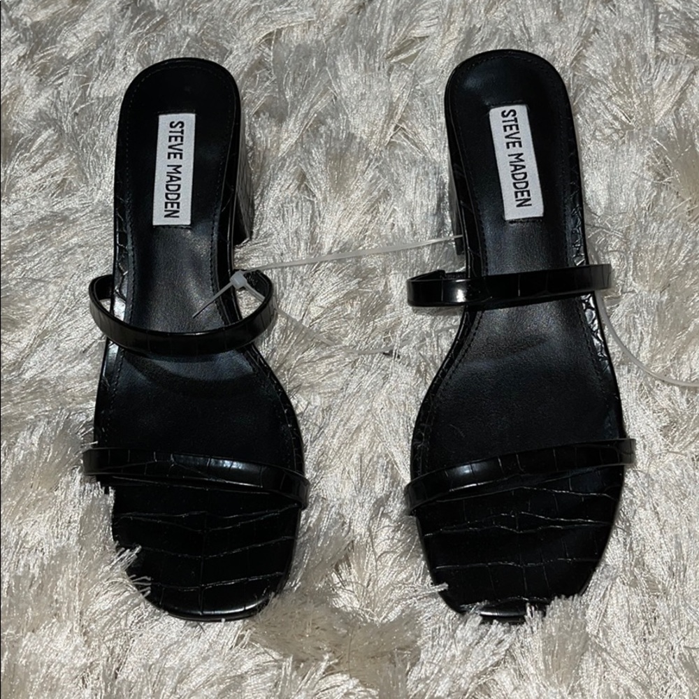 Croc print mules
